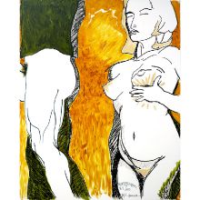 Ero Performance - Painting three of the Women & Man Tryptych