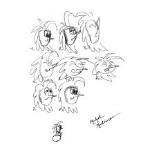 'Sneezing Sinus' studies for an animated cartoon