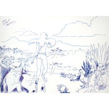 Tarana auf dem Weg zum Strand